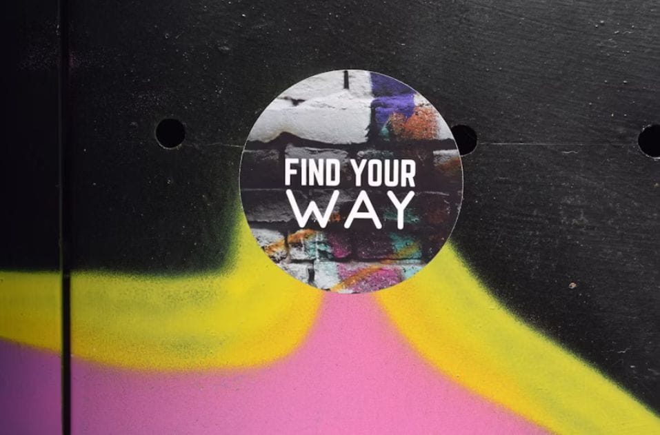 sticker that says find your way